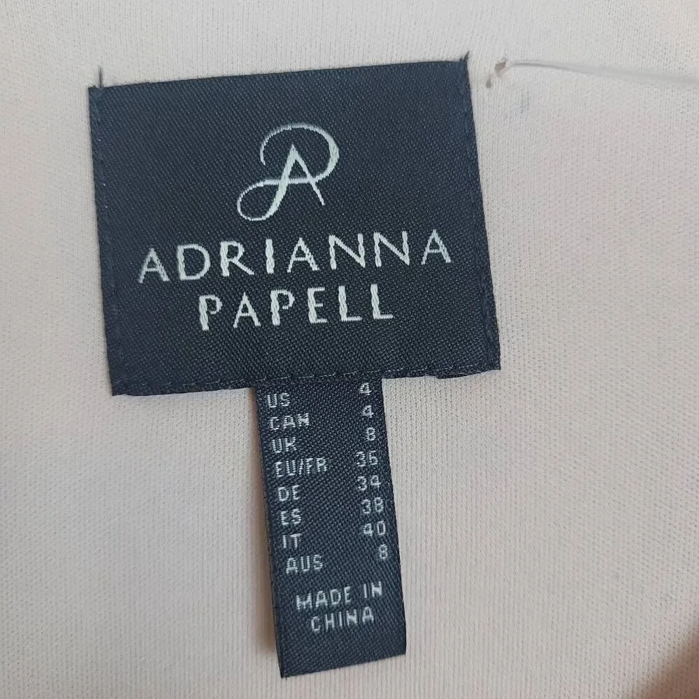 NWT Adrianna Papell High Low Dress Pink Size 4 Divine Crepe Formal Sweetheart